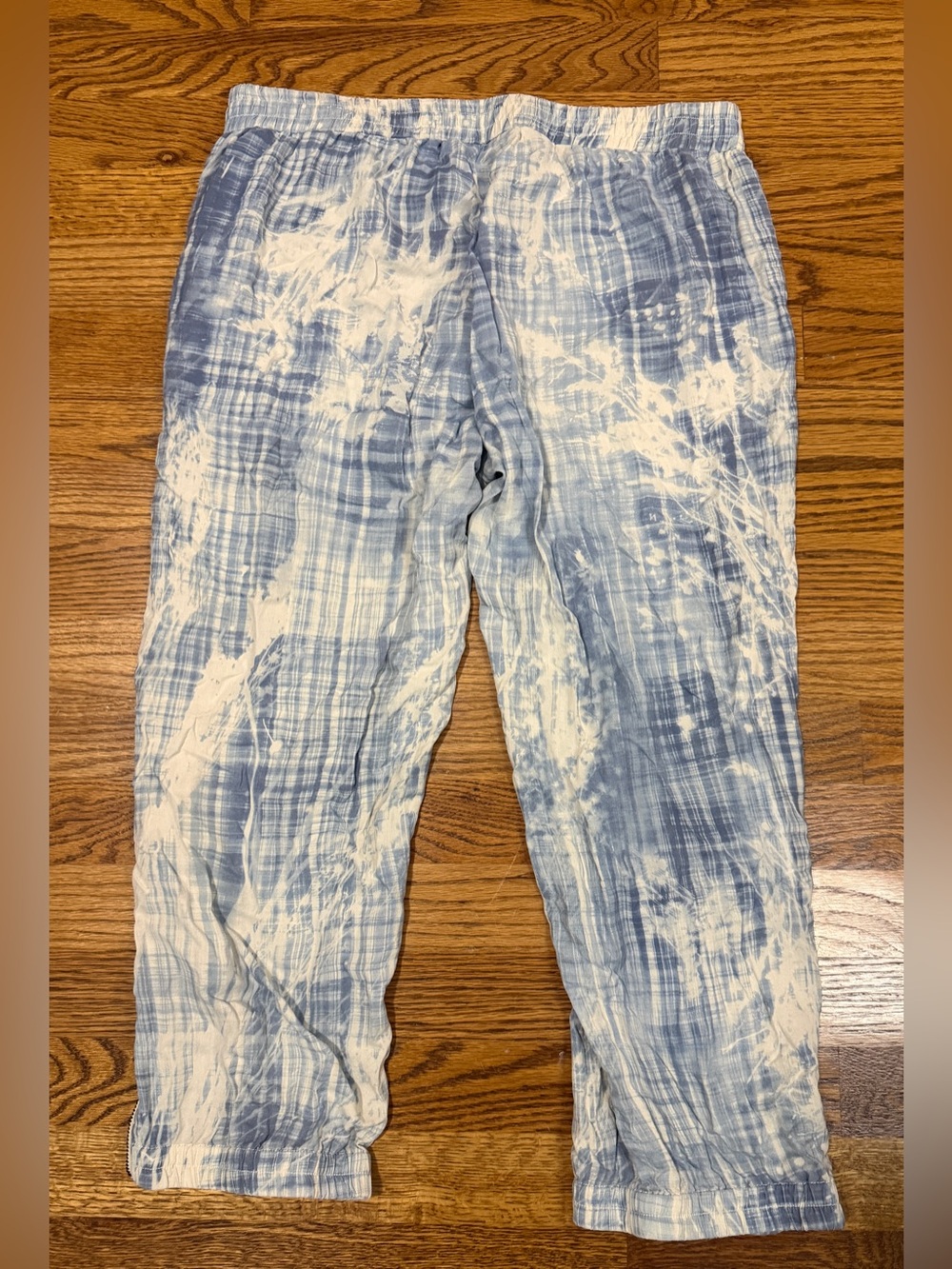 Go by GoSilk Plaid Tie Dye 100% Silk Top (L) & Jogger Pant (M) Matching Set - Picture 10 of 14